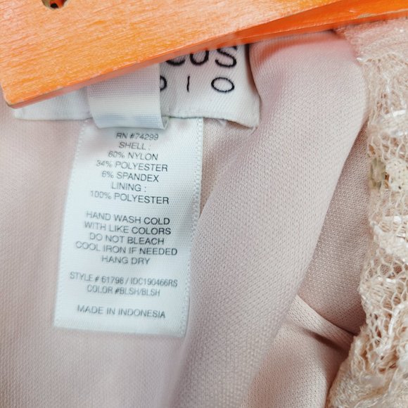 Enfocus Studios Dress Womens Sequin Lace Peach Size 4 Zipper Occasion Wedding - Picture 8 of 9